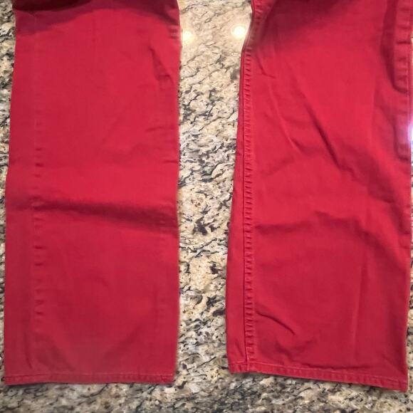 Polo Ralph Lauren Jeans Mens 36x34 Red Cotton Slim Straight Fit Denim Pony - Picture 3 of 7